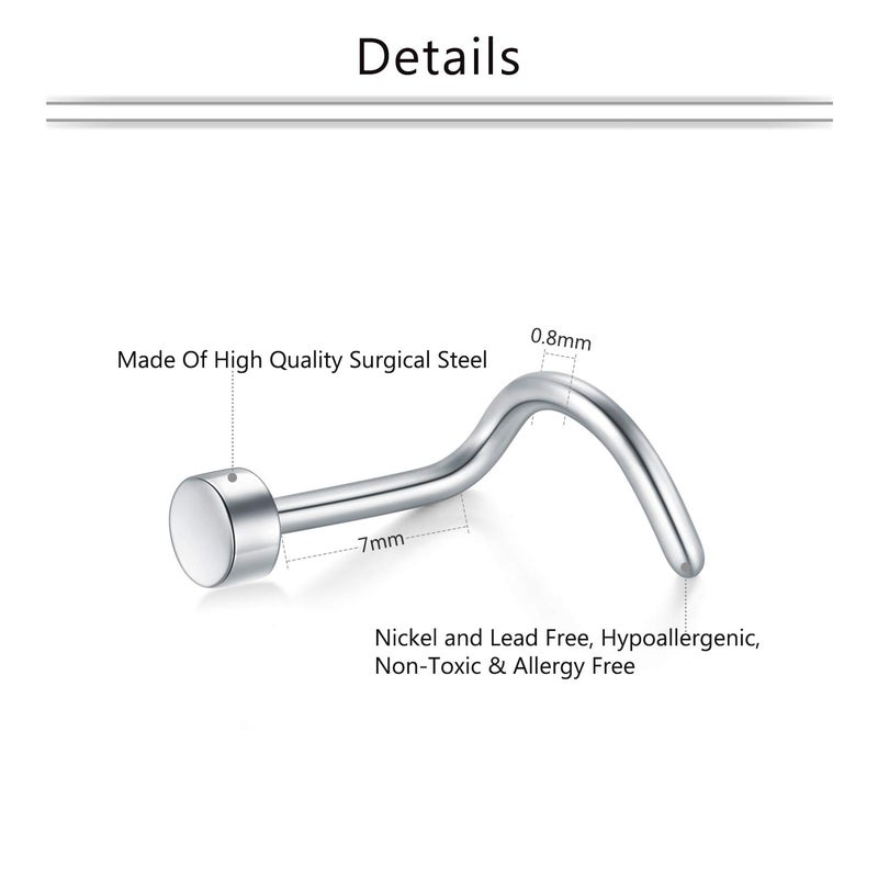 Mayhoop 20g Nose Rings Hoops And Studs For Women Men - Hypoallergenic 316L Surgical Stainless Steel L Shape Nose Screw Bone Silver Rose Gold Black Rainbow Pack 28Pcs - Image 2